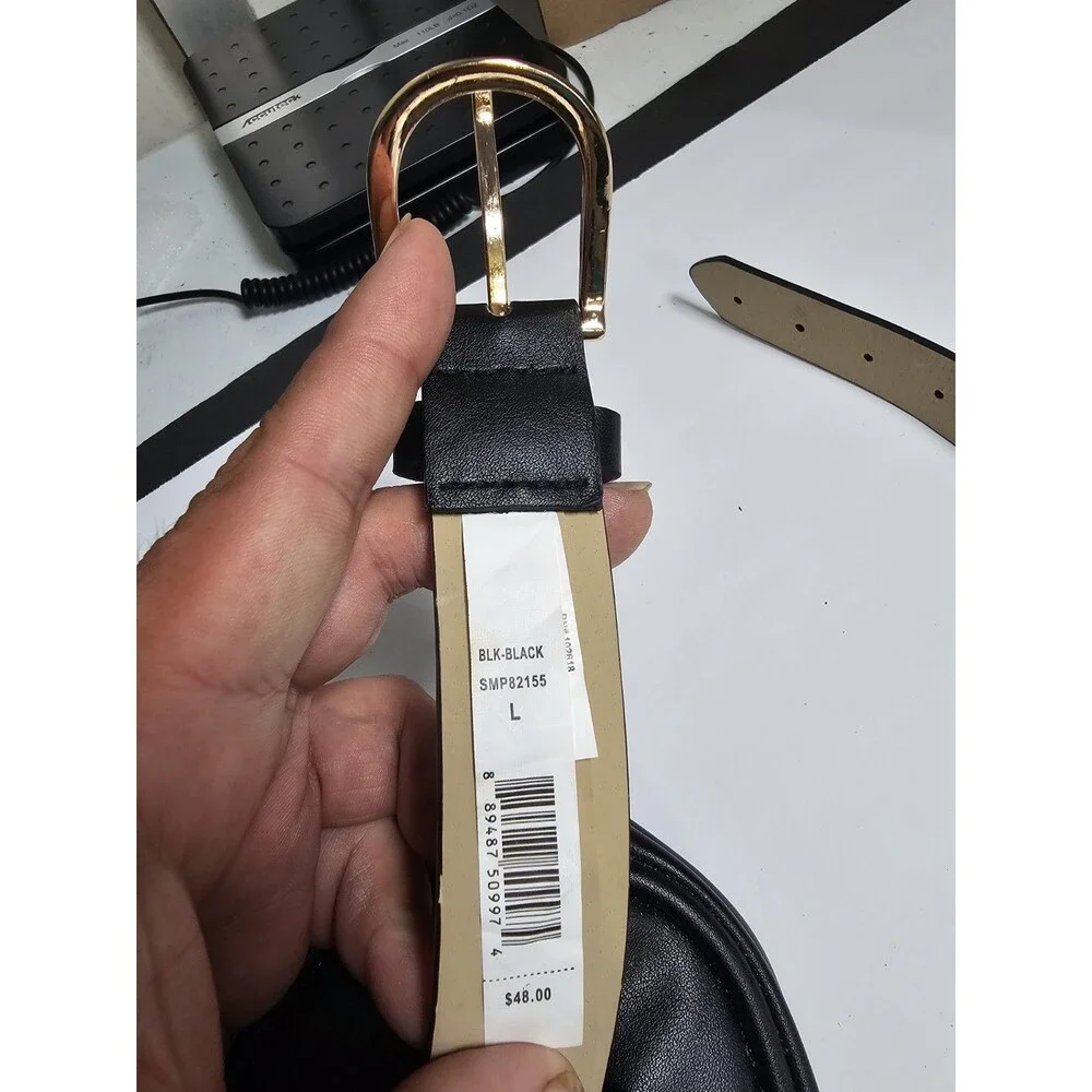 Steve Madden Black Faux Leather Belt Bag Fanny Pack Belt Purse